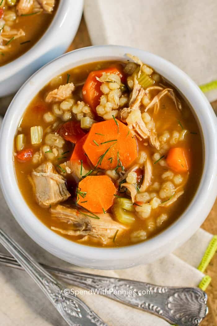 Chicken Barley Soup with carrot