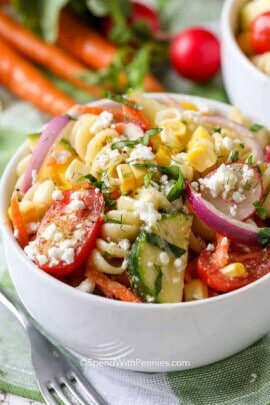 plated Summer Pasta Salad