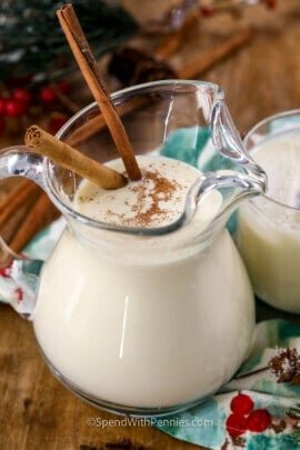 jug of Homemade Eggnog Recipe