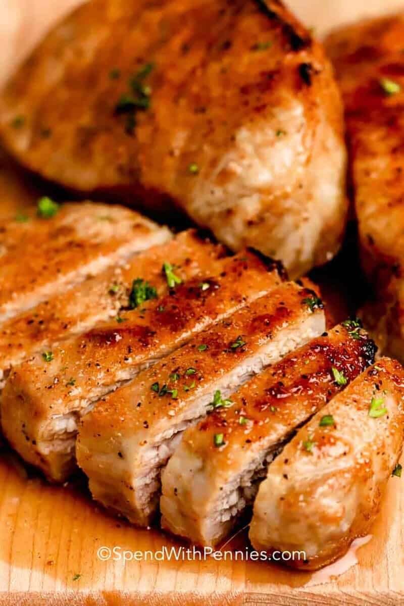 sliced Juicy Baked Pork Chops