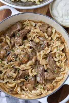 Beef Stroganoff in the pot