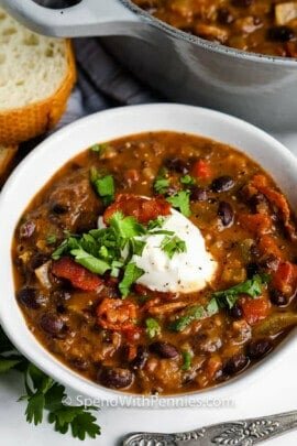 Black Bean Soup in a bowl