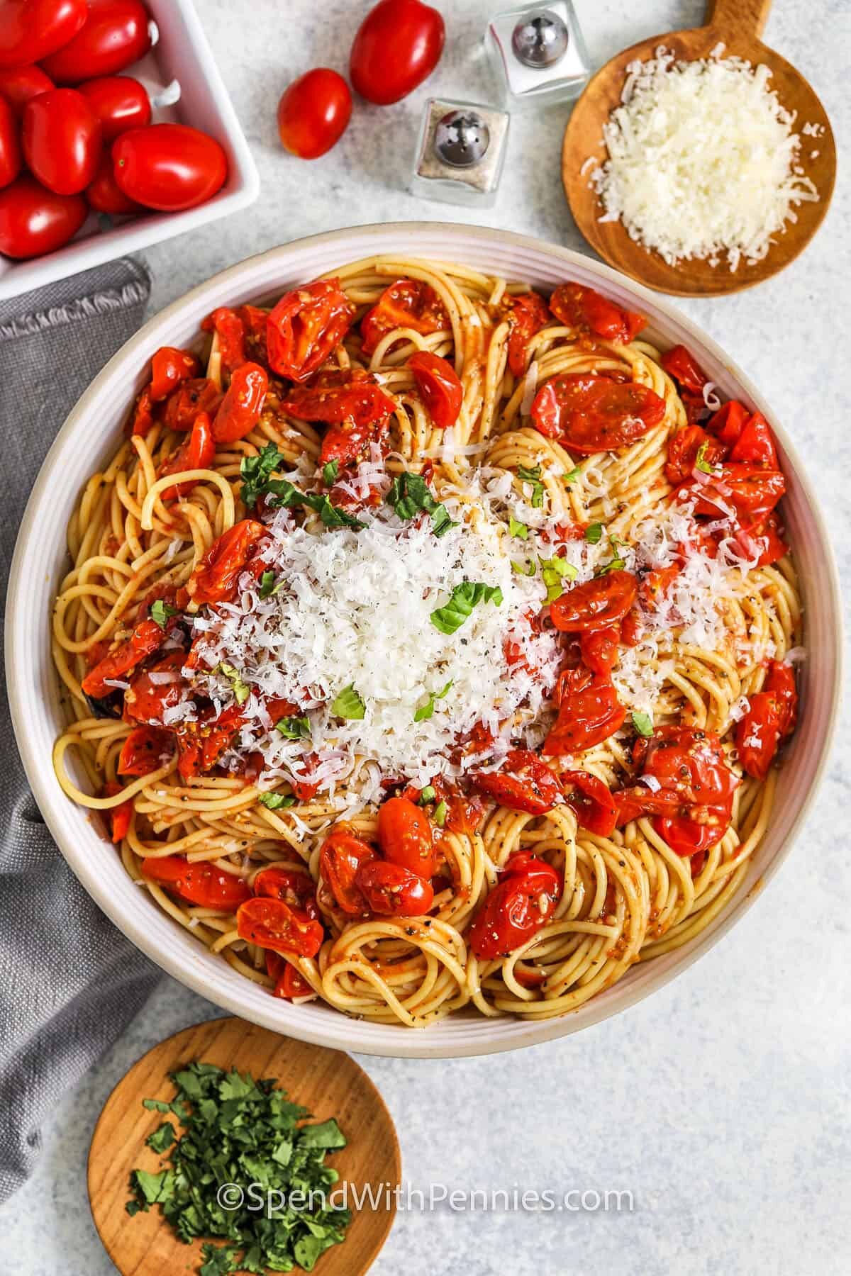 plated Cherry Tomato Pasta