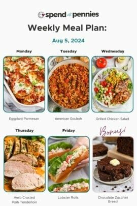 meal plan for the week of Aug 5 2024